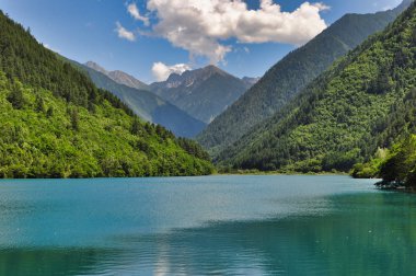 Mavi-Yeşil Göl Jiuzhaigou, Sichuan, Çin