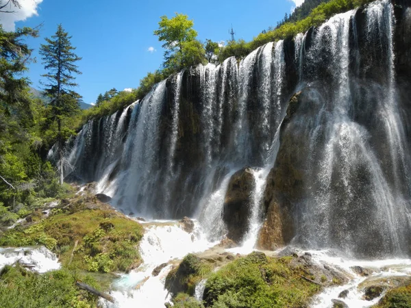 Şelale Jiuzhaigou Sichuan Çin Milli Parkı Içinde — Stok fotoğraf