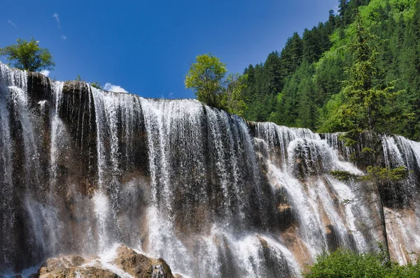 Cascada Parque Nacional Jiuzhaigou Sichuan China — Foto de Stock