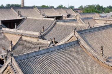 Geleneksel Çince çatılar: Pingyao, Shanxi, China