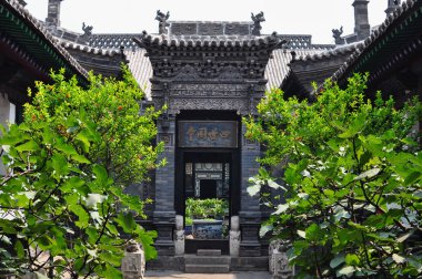 Antik Çin evi avluda Pingyao, Shanxi, China
