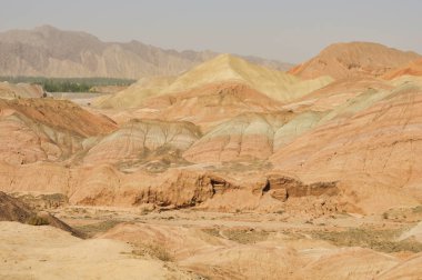 Zhangye, Gansu, Çin 'in ulusal geopark' ında Danxia kırmızı kumtaşı