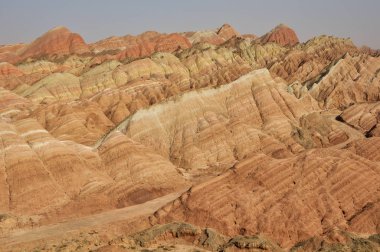 Zhangye, Gansu, Çin 'in ulusal geopark' ında Danxia kırmızı kumtaşı