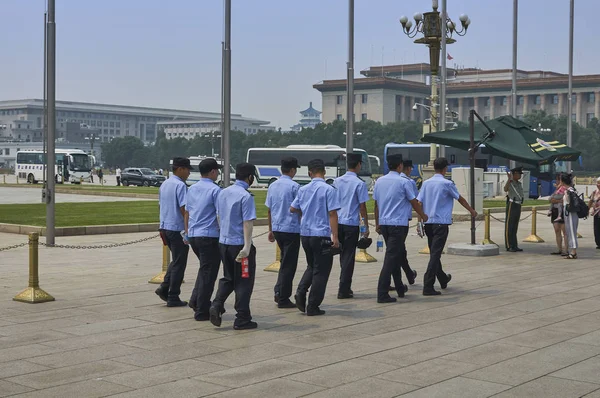 Peking Kina Juni 2019 Soldater Himmelska Fridens Torg — Stockfoto