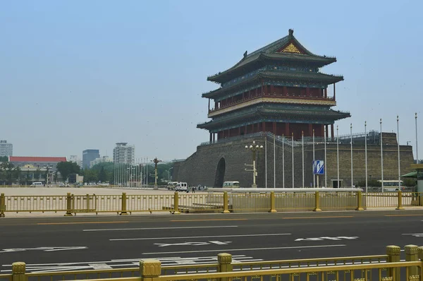 Puerta Zhengyangmen Plaza Tiananmen Beijing China — Foto de Stock