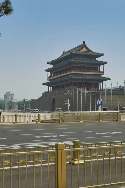 Brama Zhengyangmen Placu Tiananmen Pekin Chiny — Zdjęcie stockowe