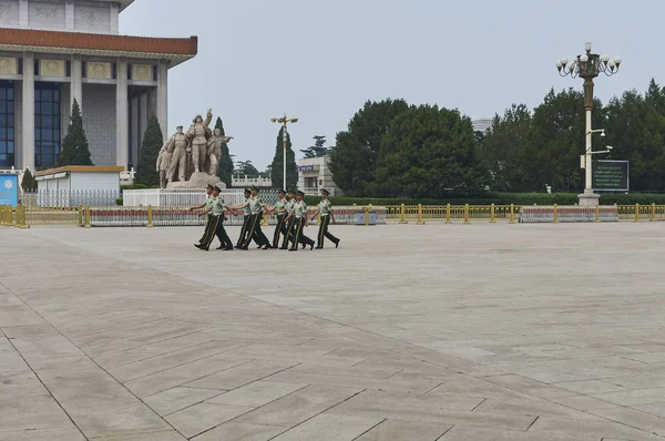 Peking Kina Juni 2019 Soldat Himmelska Fridens Torg — Stockfoto
