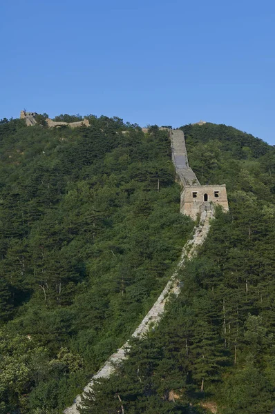 Αναπαλαιωμένο Τμήμα Του Μεγάλου Τείχους Της Κίνας Zhuangdaokou Πεκίνο Κίνα — Φωτογραφία Αρχείου
