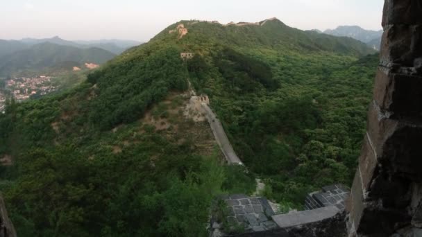 Nieprzywrócona Część Wielkiego Muru Chińskiego Zhuangdaokou Pekin Chiny — Wideo stockowe