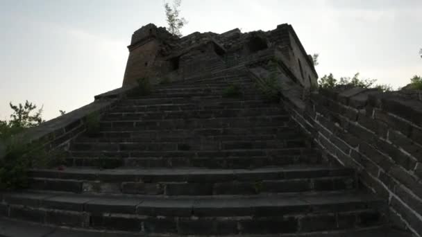 Nieprzywrócona Część Wielkiego Muru Chińskiego Zhuangdaokou Pekin Chiny — Wideo stockowe