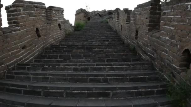 Unrestored Section Great Wall China Zhuangdaokou Beijing China — Stock Video