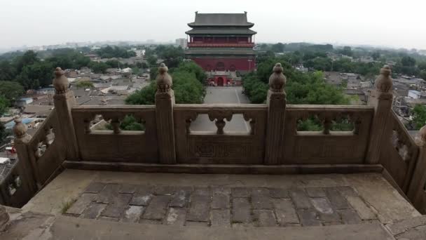 Πύργος Τυμπάνου Του Πεκίνου Κίνα — Αρχείο Βίντεο