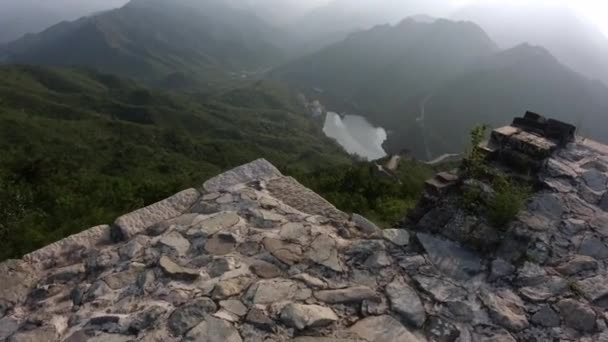 Unrestored Szakasza Kínai Nagy Fal Zhuangdaokou Peking Kína — Stock videók