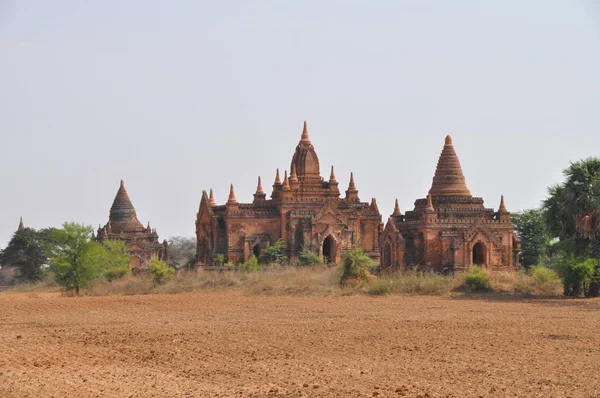 Myanmar'da eski Bagan tapınağı ve harabeleri — Stok fotoğraf