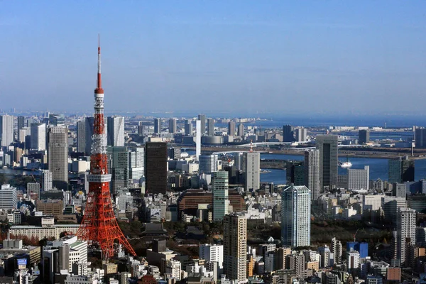 Japonya'da gece Tokyo Kulesi'nden sokak manzaraları — Stok fotoğraf