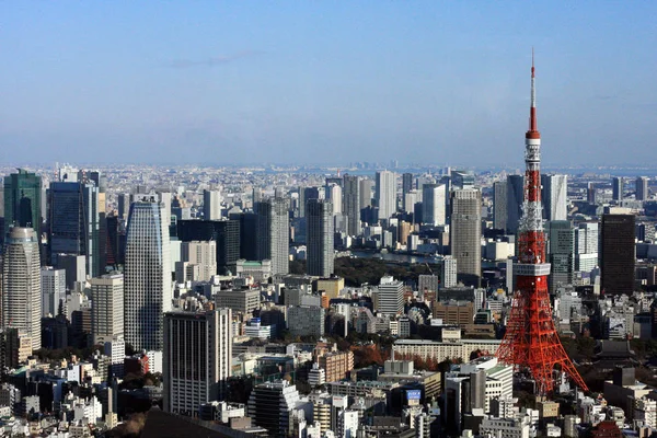 Japonya'da gece Tokyo Kulesi'nden sokak manzaraları — Stok fotoğraf