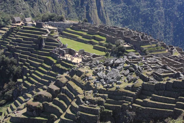 Ακρόπολη Μάτσου Πίτσου Incan στην οροσειρά των Άνδεων στο Περού — Φωτογραφία Αρχείου