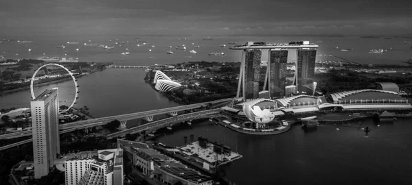 Vista della baia di Marina e del centro di Singapore dall'alto — Foto Stock