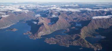 Uçaktan Lofoten görünümleri, Norveç