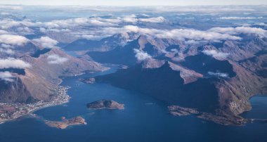 Uçaktan Lofoten görünümleri, Norveç