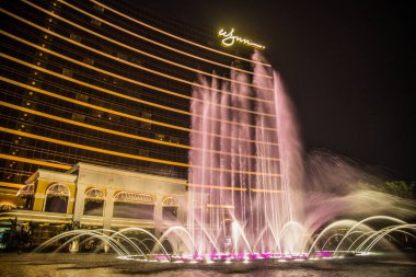 Gece Macau sokak manzarası ve kumarhaneleri