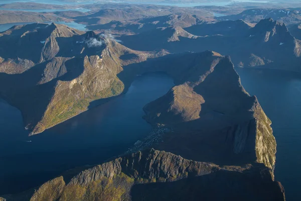 Vedute di Lofoten dall'aereo, in Norvegia — Foto Stock