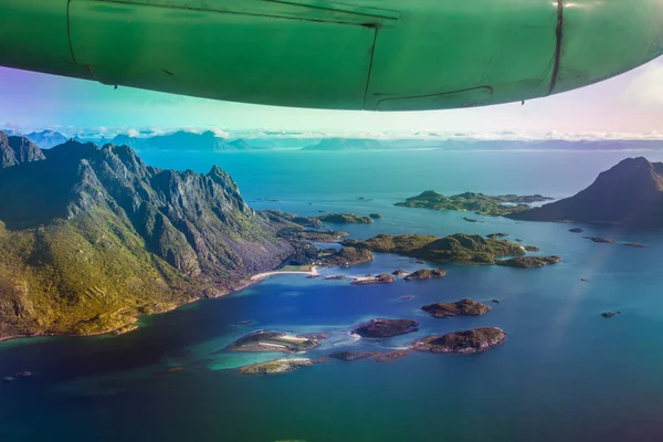 Vistas de Lofoten desde el avión, en Noruega — Foto de Stock