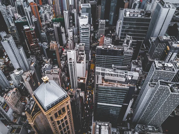 Hong Kong città dall'alto, antenne vista sulla città — Foto Stock