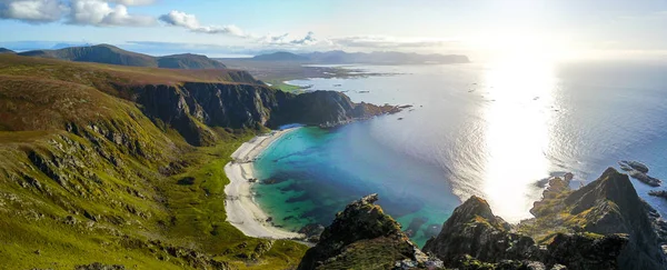Drone views from Mount Matind near Bleik, in Norway — Stock Photo, Image