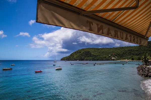 Plage martiniquaise et plongée avec tuba tortue dans les îles caribéennes — Photo