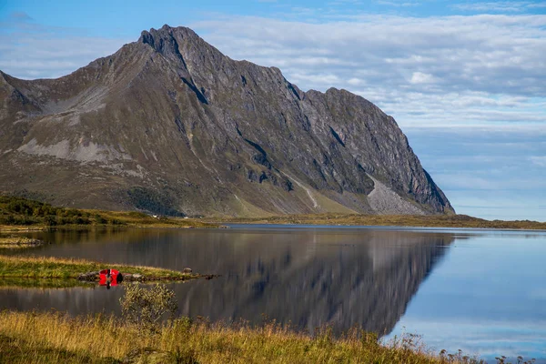 Výhled na Lofotenské ostrovy a okolí, v Norsku — Stock fotografie