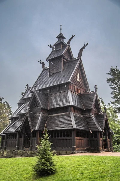ノルウェーのオスロ民俗博物館のステーブ教会 — ストック写真