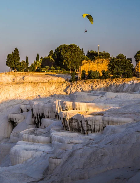 Pamukkale medence teraszok Hierapolis Törökországban — Stock Fotó