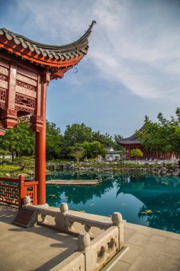 Kanada'da Montreal Botanik Bahçeleri manzarası