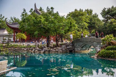Kanada'da Montreal Botanik Bahçeleri manzarası