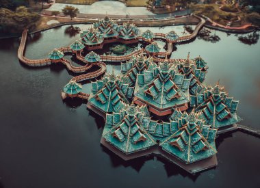 Bangkok Tayland Antik Şehir Muang Boran Tapınaklar