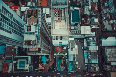 Bangkok Tayland, yukarıdan Merkezi elçilik alışveriş merkezi ve Ploenchit manzarası