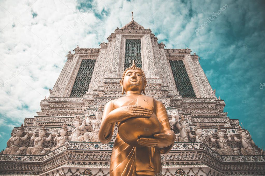 Views of Wat Arun temple in Bangkok Thailand