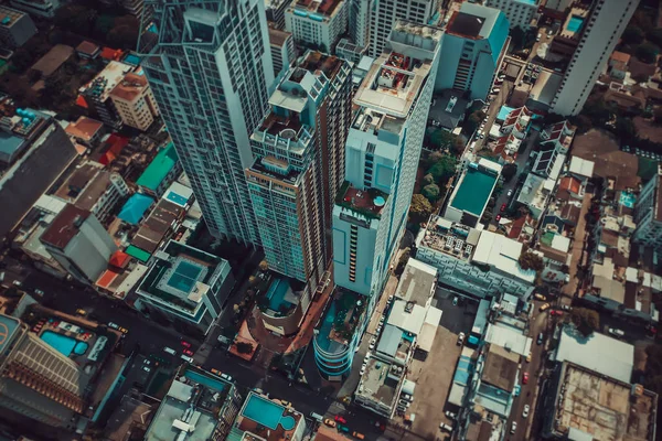 Centro comercial da embaixada central e vistas de Ploenchit de cima, em Bangkok Tailândia — Fotografia de Stock