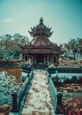 Bangkok Tayland Antik Şehir Muang Boran Tapınaklar