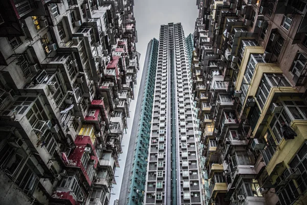 Hong Kong yüksek yoğunluklu konut ve kat mülkiyeti — Stok fotoğraf