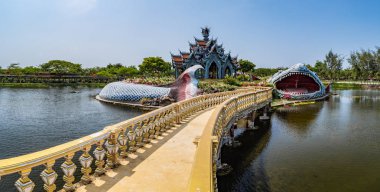 Bangkok Tayland Antik Şehir Muang Boran Tapınaklar