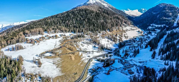 La Plagne van bovenaf in de Franse Alpen — Stockfoto