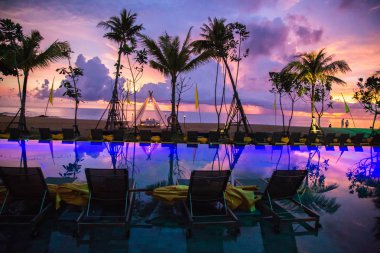 Khao Lak beach resort manzaraları gün batımında, Tayland