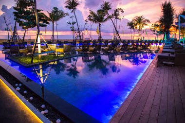 Khao Lak beach resort manzaraları gün batımında, Tayland