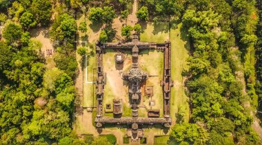 Phanom Rung tarihi Park havadan Görünümü Buriram, Tayland