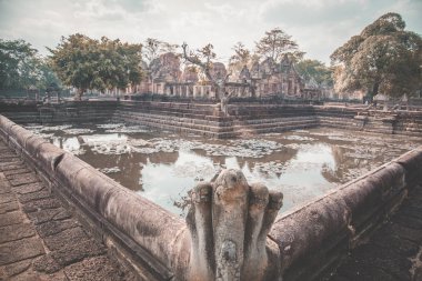 Phanom Rung tarihi Park havadan Görünümü Buriram, Tayland