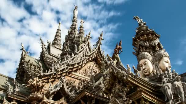 Timelapse Santuario della Verità a Pattaya, Thailandia — Video Stock