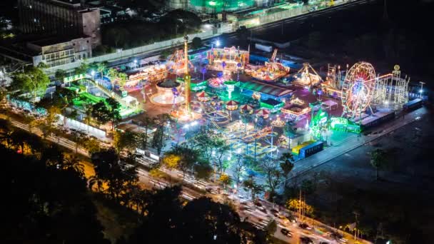 Bangkok rue et temple timelapse en Thaïlande — Video