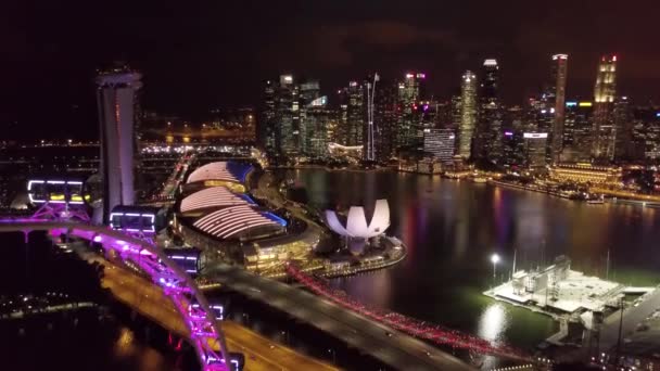 Marina Bay Garden Bay Air View Singapore — Stock video